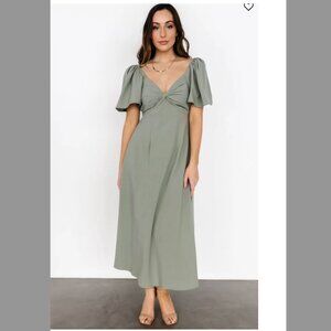 Baltic Born Dusty Green Indie Tie Back Dress